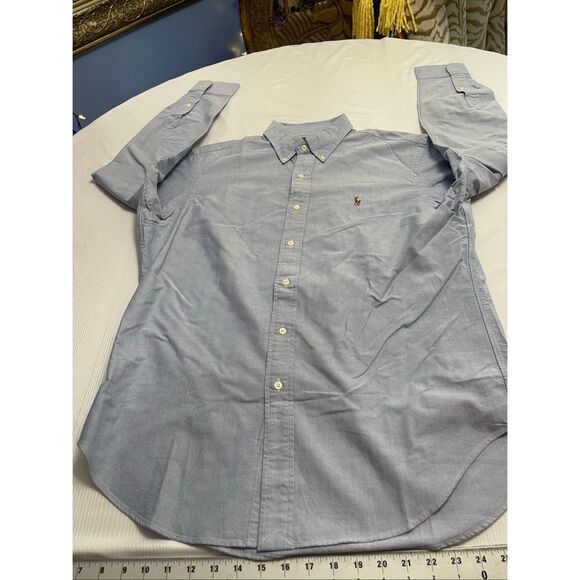 Ralph Lauren Classic Fit Men’s Vintage Chambray Blue Button Down Shirt Sz Large - Picture 6 of 8